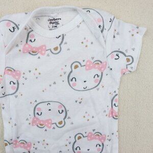 Baby Gerber Organic Bodysuit Size 3-9 Month Infant Glitter Animal Short Sleeve